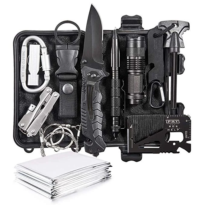 13-IN-1 EMERGENCY OUTDOOR SURVIVAL KIT FOR $18.19
