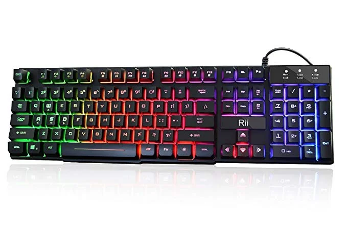 RAINBOW LED BACKLIT WIRED MECHANICAL KEYBOARD FOR $2.60