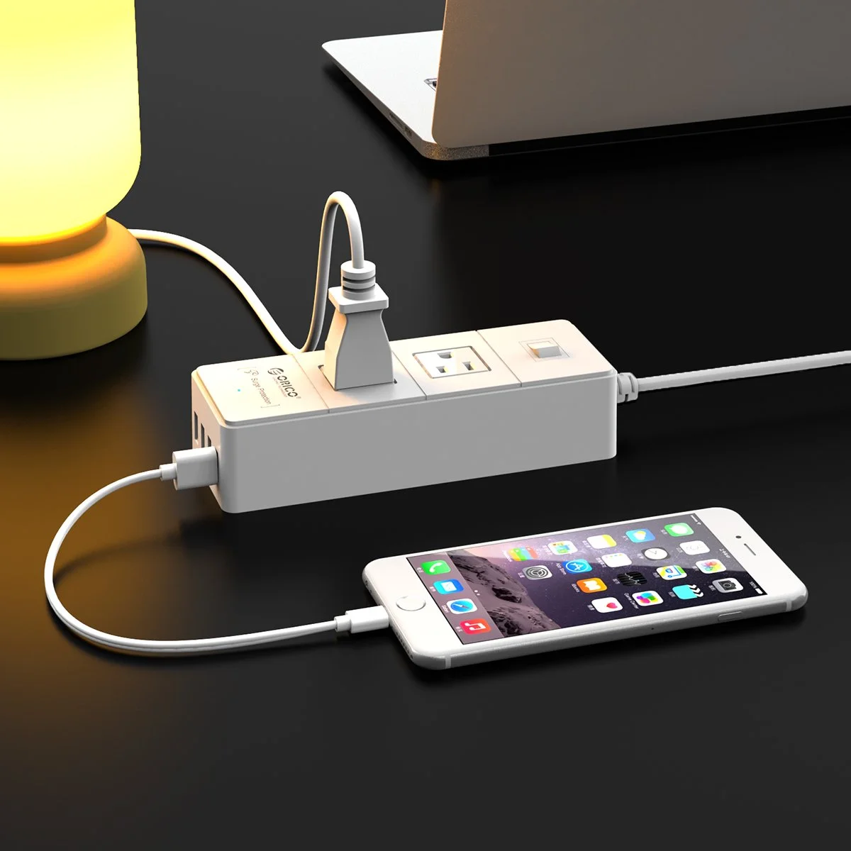 2-AC OUTLETS + 4-USB PORT SURGE PROTECTOR FOR $7.49