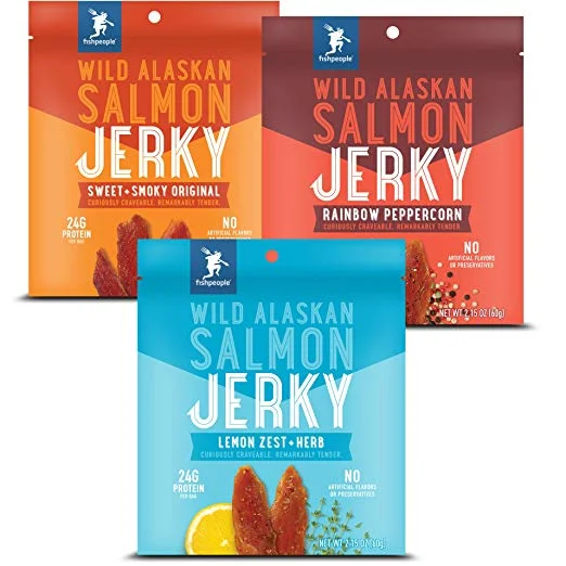 3 PACK OF FISHPEOPLE WILD ALASKAN SALMON JERKY FOR $11.20
