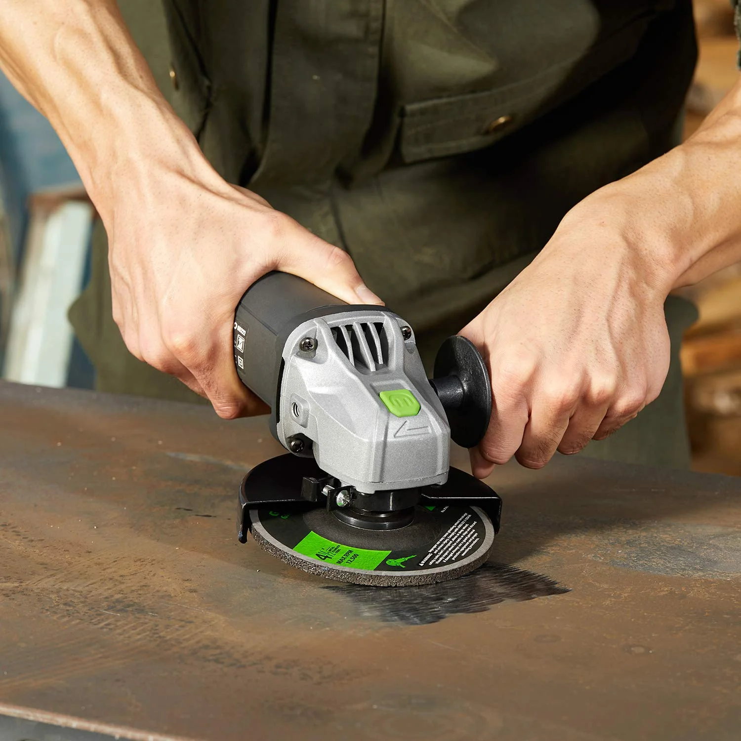 GRINDER TOOL WITH 2 4-1/2 ABRASIVE WHEELS &amp; SIDE HANDLE FOR $14.49