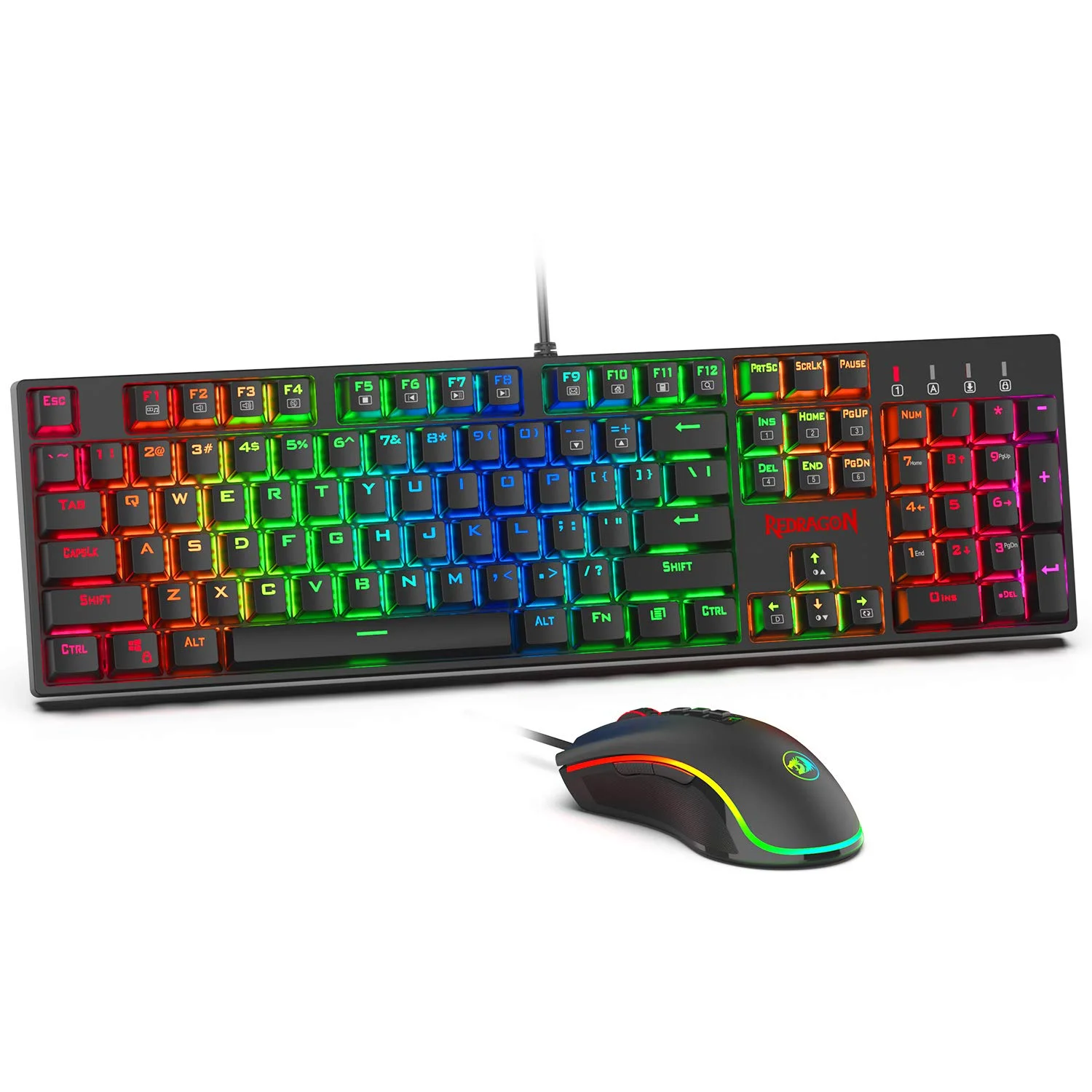 REDRAGON K582-BA WIRED MECHANICAL GAMING KEYBOARD &amp; M711 COBRA GAMING MOUSE COMBO FOR $37.79