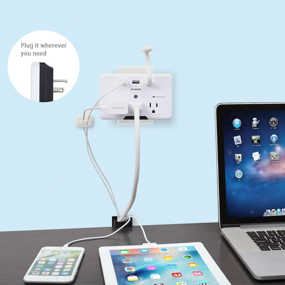 3-AC OUTLET + 3-USB PORT SURGE PROTECTOR FOR $9.07