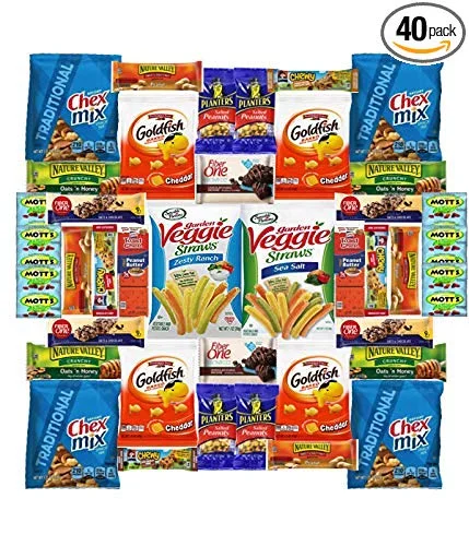 40 PACK OF HEALTHY AND DELICIOUS SNACKS CARE PACKAGE FOR $24.99