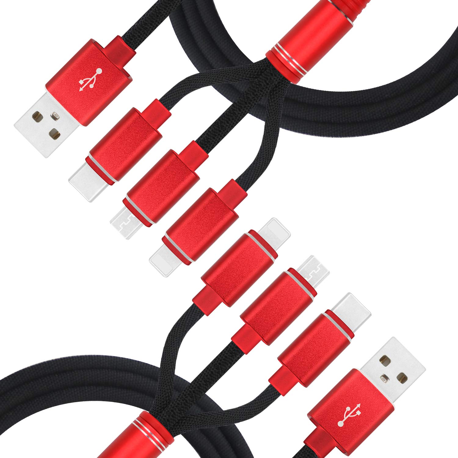 3-IN-1 4-FEET PREMIUM NYLON BRAIDED MULTI-CHARGING CABLES FOR $4.80