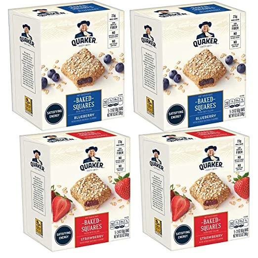 4 BOXES OF QUAKER STRAWBERRY &amp; BLUEBERRY SOFT BAKED SQUARES FOR $8.82
