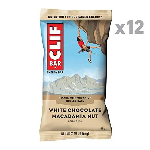 12 PACK OF WHITE CHOCOLATE MACADAMIA CLIF BARS FOR $9.01