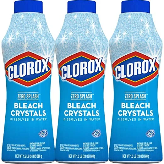 3 PACK OF CLOROX ZERO SPLASH BLEACH CRYSTALS FOR $8.82