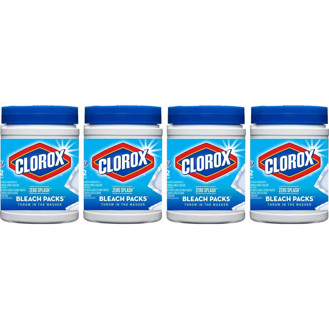 4 PACK OF CLOROX ZERO SPLASH BLEACH PACKS FOR $10.86