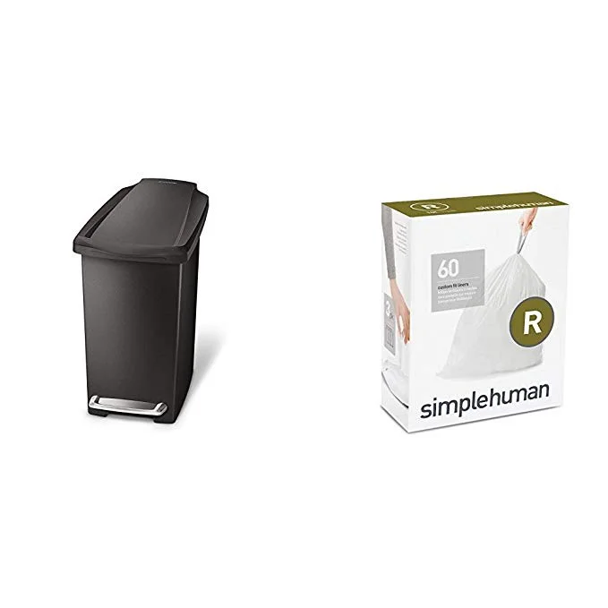 10-LITER STEP-ON TRASH CAN + 60 TRASH BAGS FOR $17.99