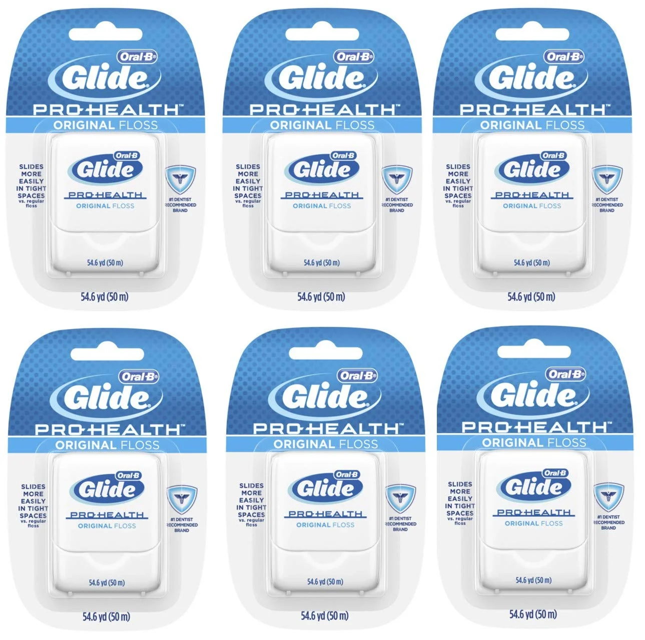 PACK OF 6 ORAL-B GLIDE PRO-HEALTH DENTAL FLOSS FOR $11.47