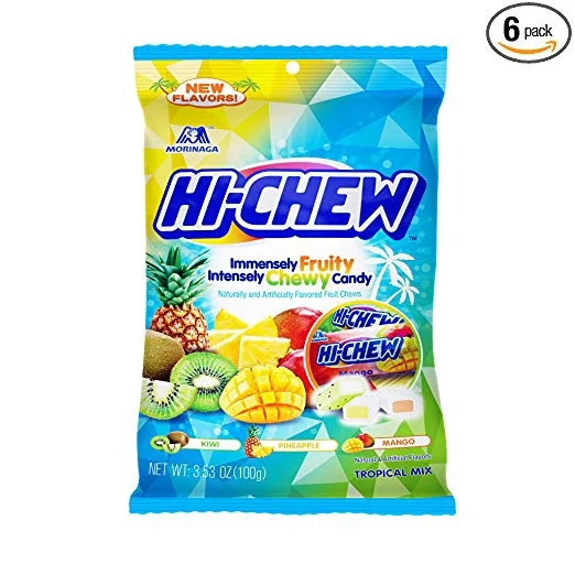 6 PACK OF HI-CHEW SENSATIONALLY CHEWY FRUIT CANDY FOR $7.96