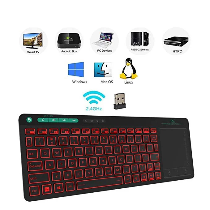3-LED 2.4GHZ WIRELESS KEYBOARD WITH BUILT-IN LARGE SIZE TOUCHPAD MOUSE FOR $10.80