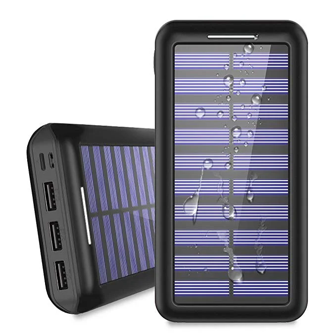 24,000MAH PORTABLE SOLAR CHARGED POWER BANK FOR $15.04
