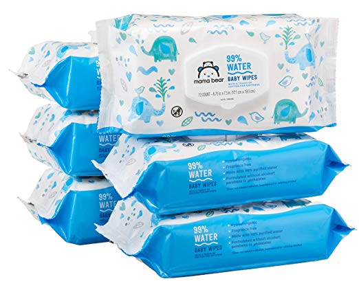 6 PACKS OF 72 MAMA BEAR 99% WATER BABY WIPES FOR $12.10