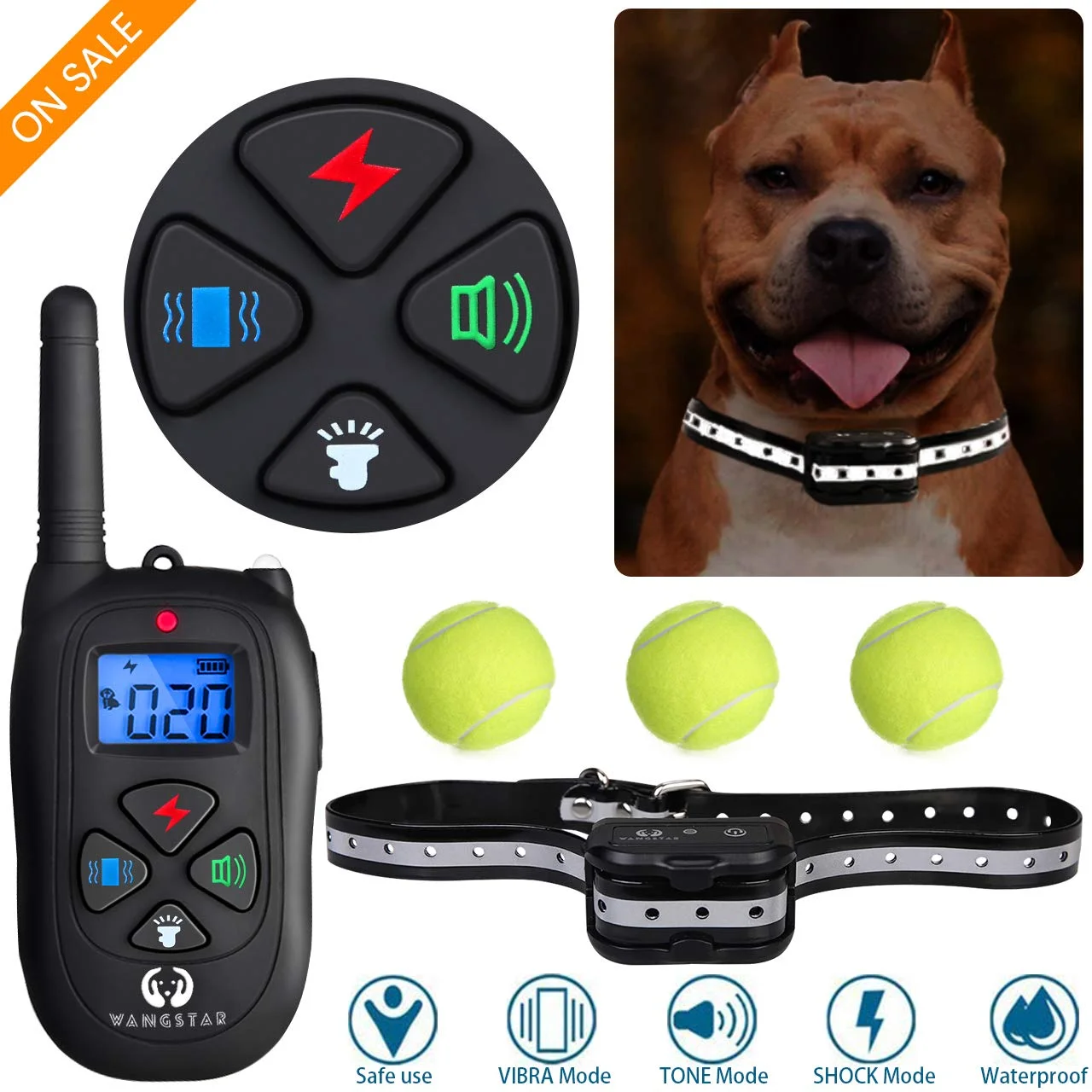DOG TRAINING COLLAR WITH REMOTE ONE-BUTTON FAST SWITCHING MODE FOR $12.50