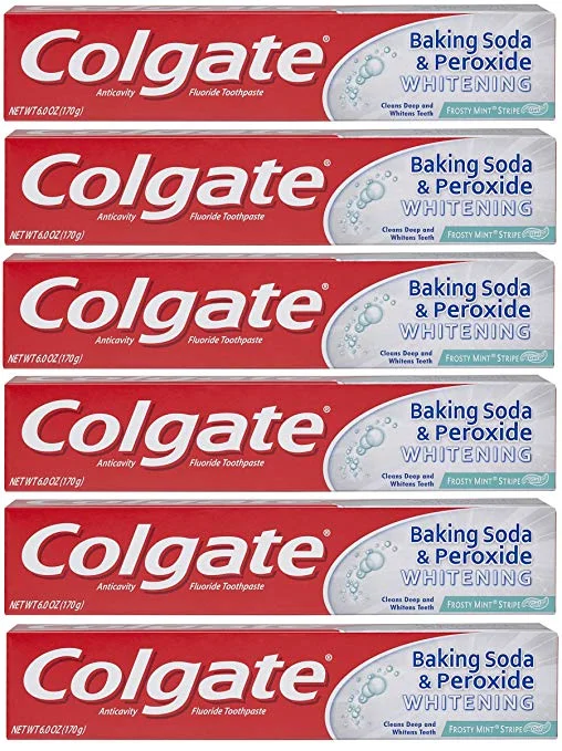 6 PACK OF COLGATE BAKING SODA AND PEROXIDE WHITENING TOOTHPASTE, FROSTY MINT FOR $7.94