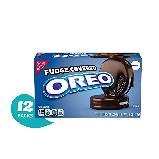 12 BOXES OF OREO CHOCOLATE FUDGE COVERED COOKIES FOR $28.38