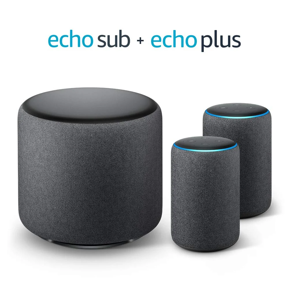 ECHO SUB BUNDLE WITH 2 ECHO PLUS (2ND GEN) DEVICES +  PHILIPS HUE BULB FOR $329.97