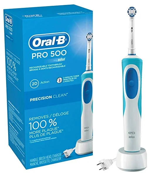 ORAL-B PRO 500 ELECTRIC POWER RECHARGEABLE TOOTHBRUSH FOR $19.99