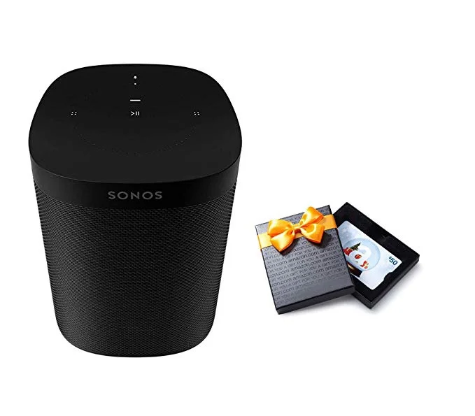 SONOS ONE (GEN 2) VOICE CONTROLLED SMART SPEAKER + $50 AMAZON GIFT CARD FOR $179.00