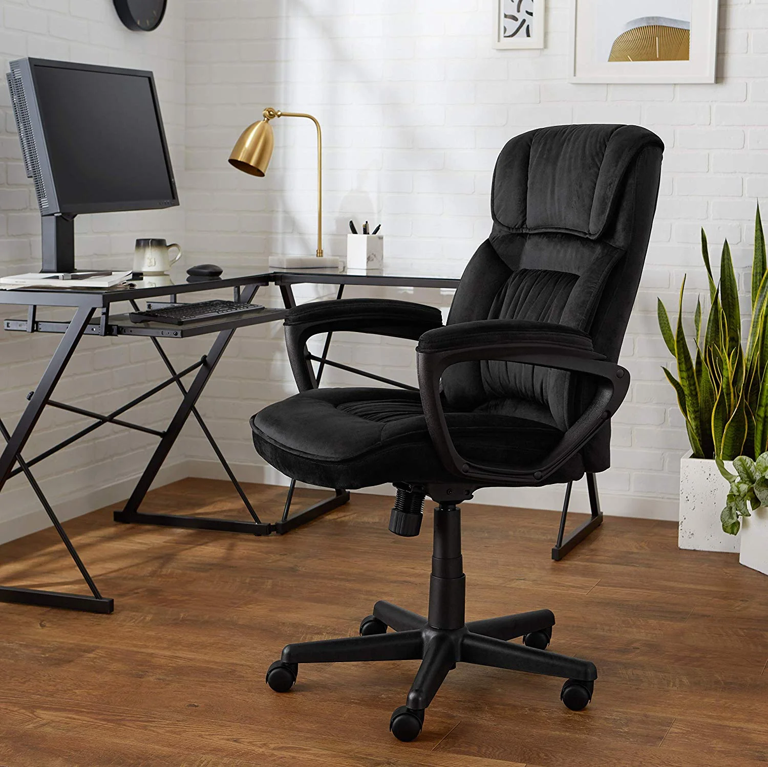 AMAZONBASICS MICROFIBER CLASSIC OFFICE DESK COMPUTER CHAIR FOR $77.69