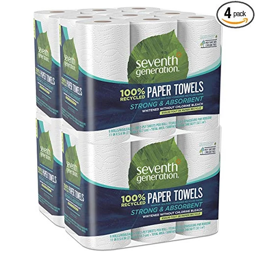 4 PACKS OF 6 SEVENTH GENERATION PAPER TOWELS FOR $24.62