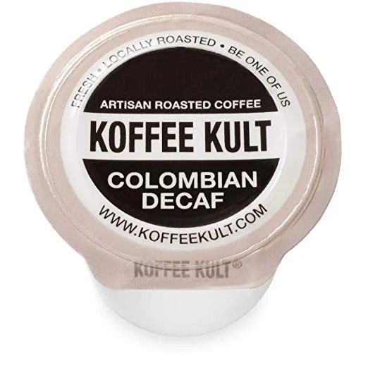 64 COUNT OF KOFFEE KULT PREMIUM DECAF COLOMBIA MEDIUM ROAST COFFEE PODS FOR $13.50