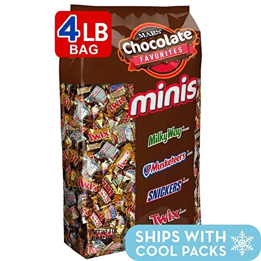240-PIECE SNICKERS, TWIX, 3 MUSKETEERS &amp; MILKY WAY MINIS SIZE CANDY VARIETY MIX FOR $17.99