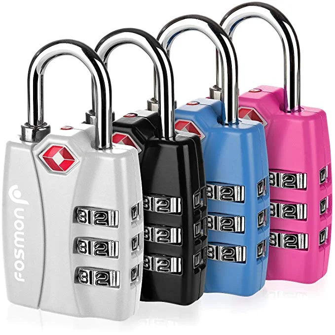 4 PACK OF TSA APPROVED LUGGAGE LOCKS WITH OPEN ALERT INDICATOR FOR $11.37