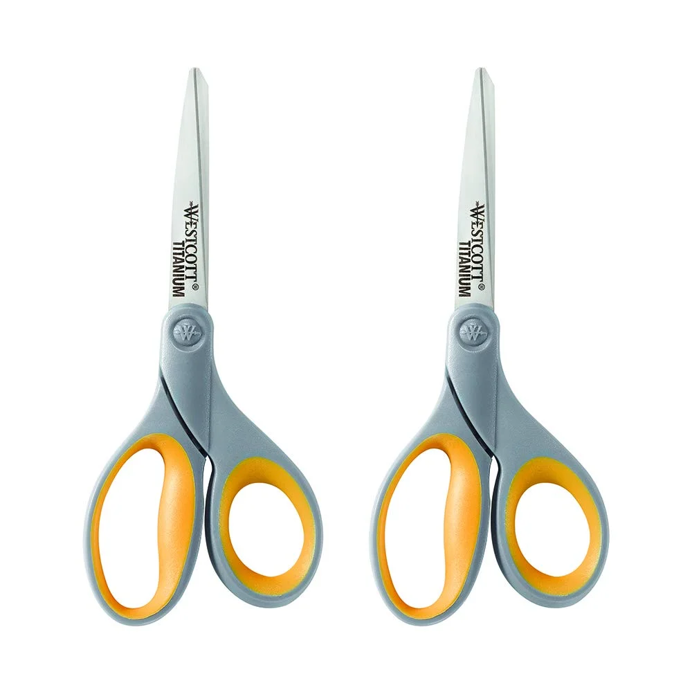 2 PACK OF 8" STRAIGHT TITANIUM BONDED SCISSORS FOR $5.44