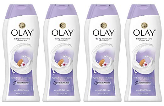 4 PACK OF OLAY DAILY MOISTURE WITH ALMOND MILK BODY WASH FOR $19.96