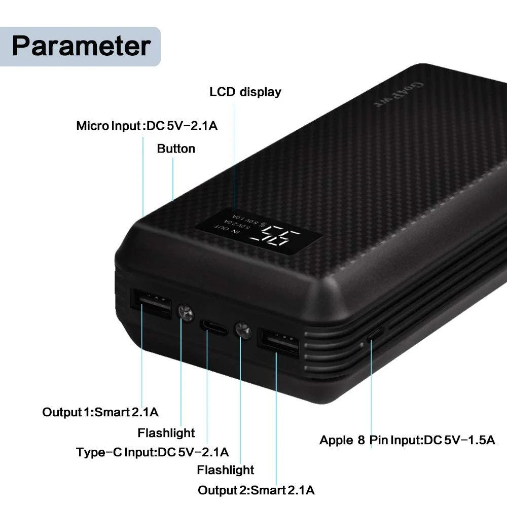 30,000MAH 2-PORT PORTABLE POWER BANK WITH TWO FLASHLIGHT FOR $31.99