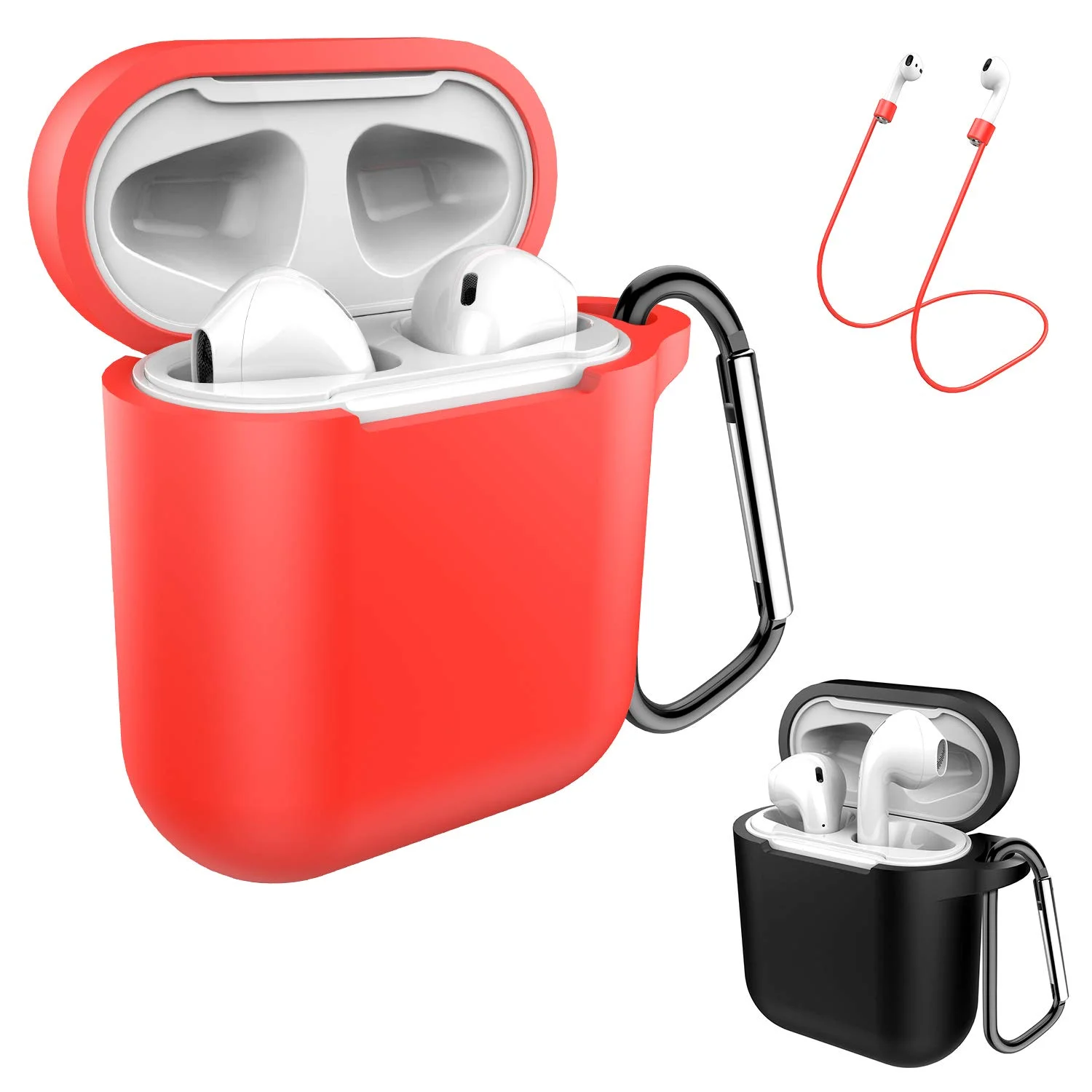 2 PACK OF SILICONE AIRPOD CASES + ANTI-LOST STRAPS FOR $5.03