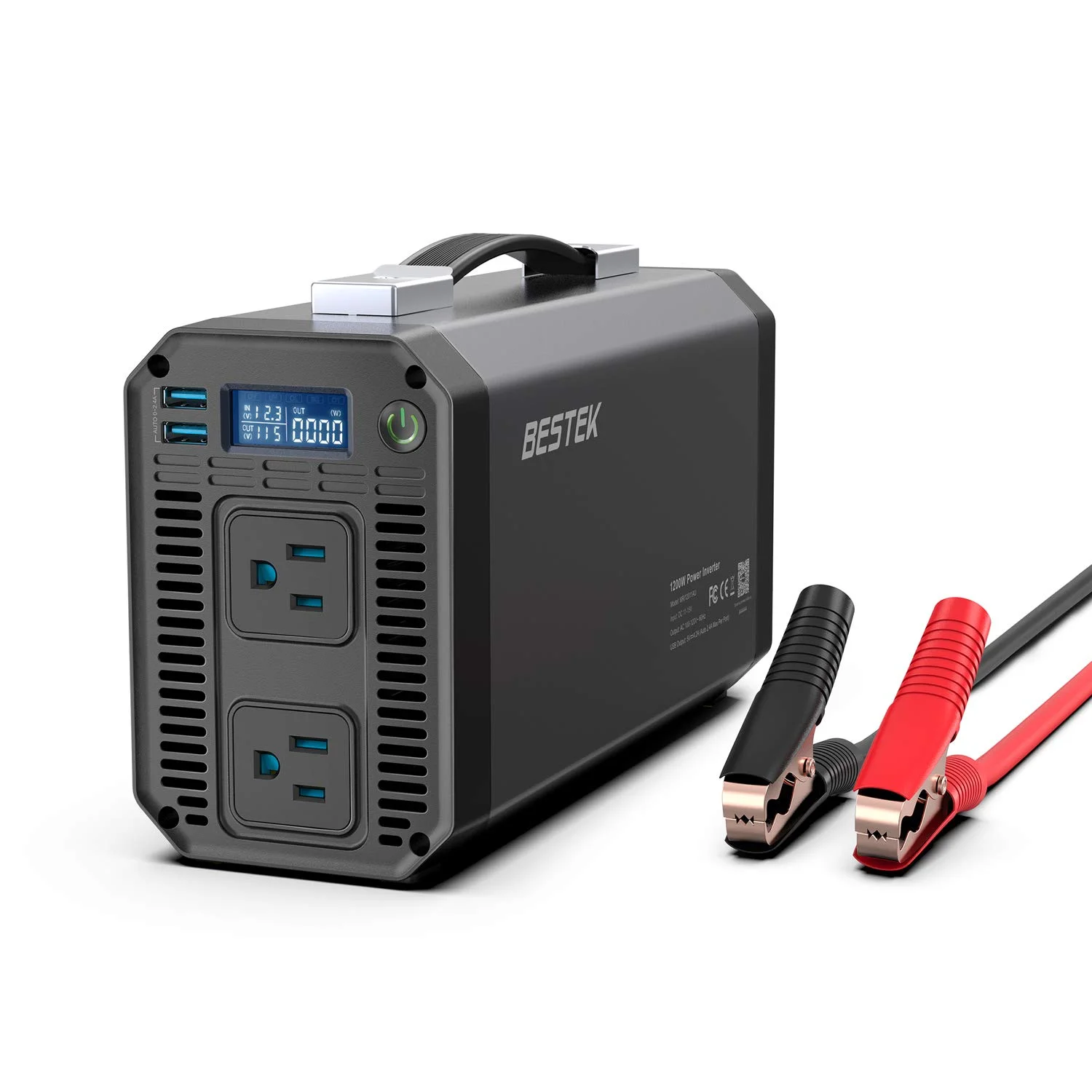 BESTEK 1200W POWER INVERTER WITH DIGITAL LCD DISPLAY &amp; DUAL USB CAR CHARGER FOR $53.99