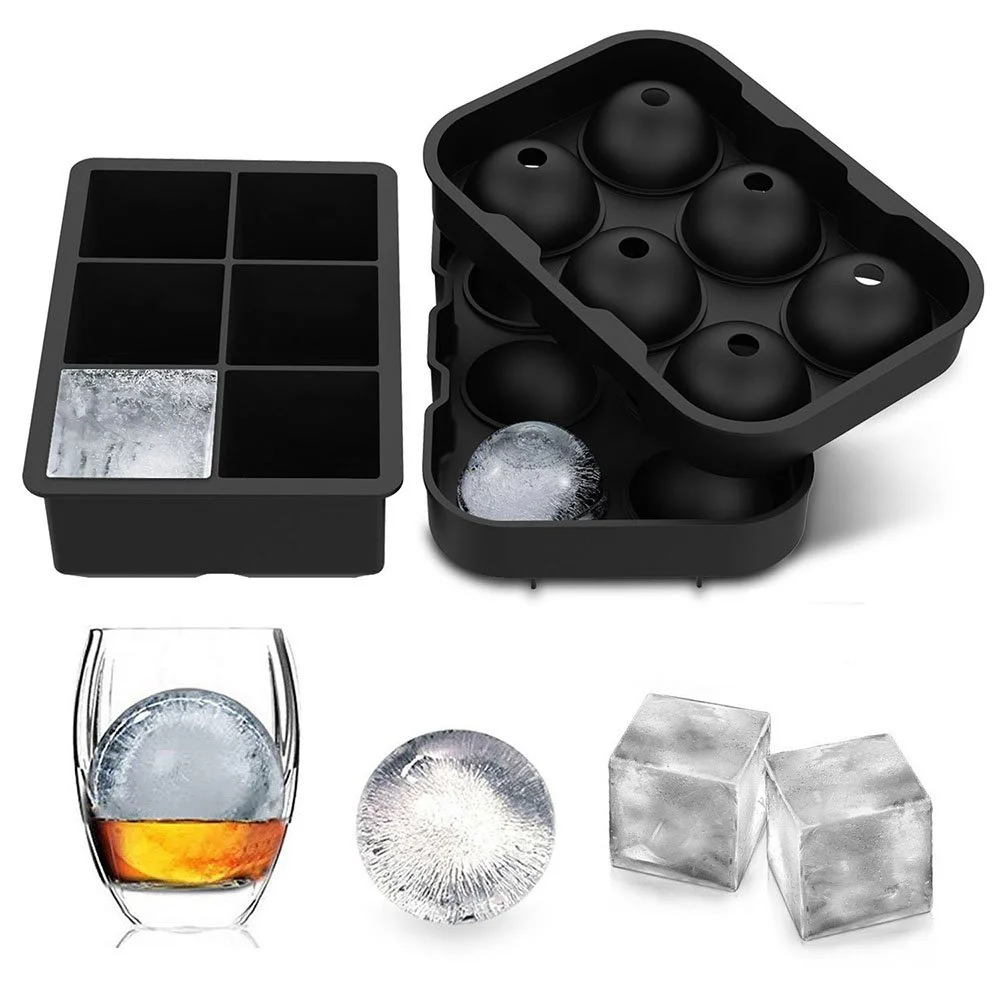 LARGE SPHERE &amp; SQUARE ICE CUBE TRAYS FOR $8.39