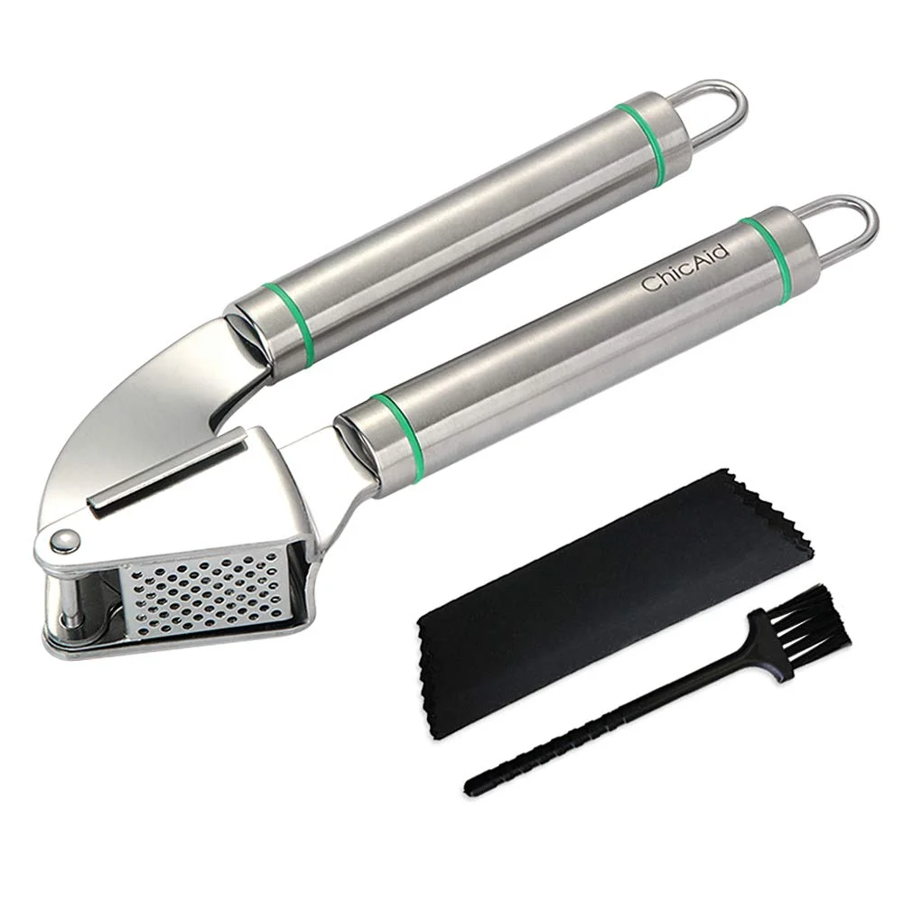 STAINLESS STEEL MINCER CRUSHER WITH GARLIC ROLLER PEELER SET FOR $7.99