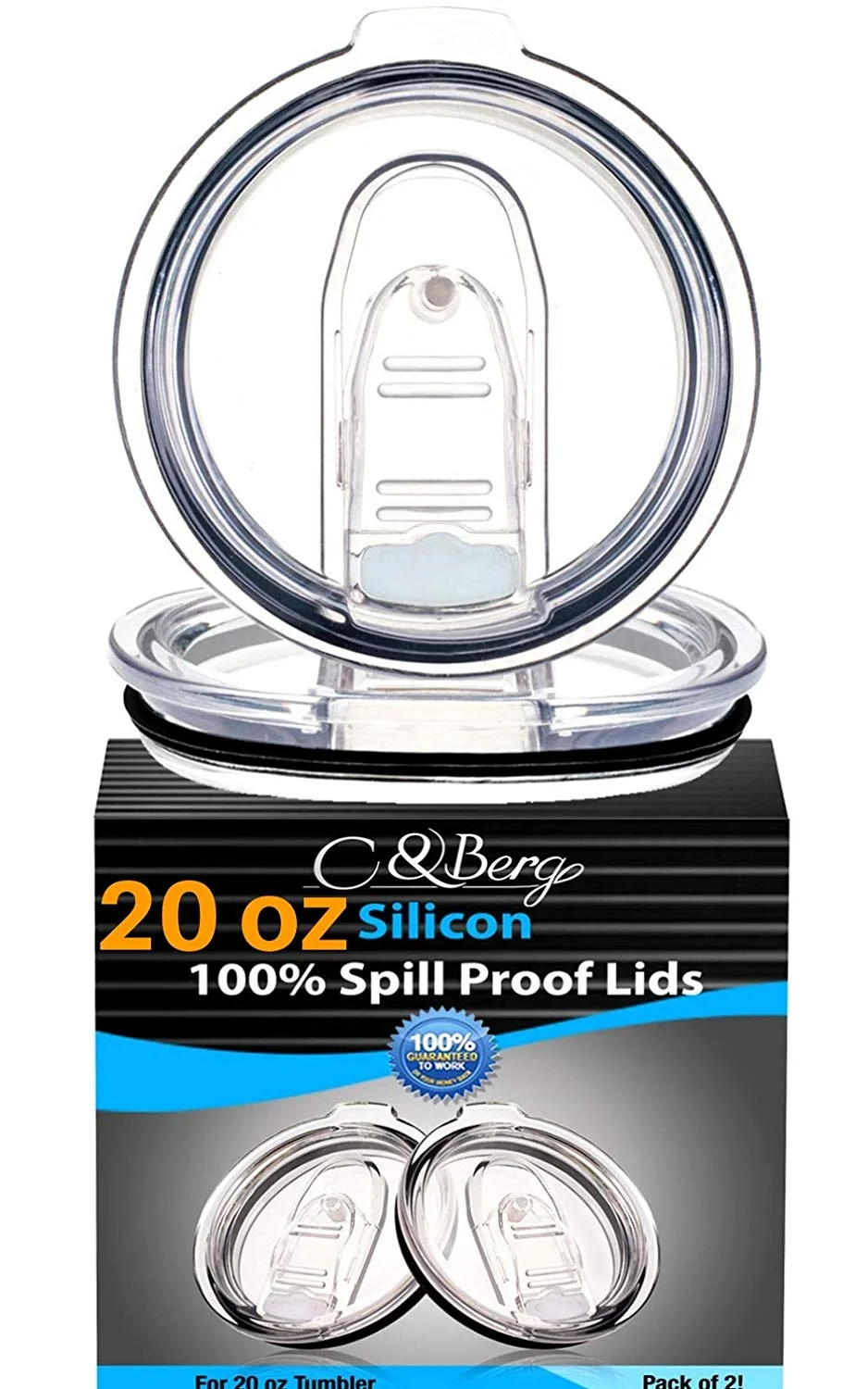 2 PACK OF 20OZ TUMBLER SPILL PROOF LIDS FOR $5.32