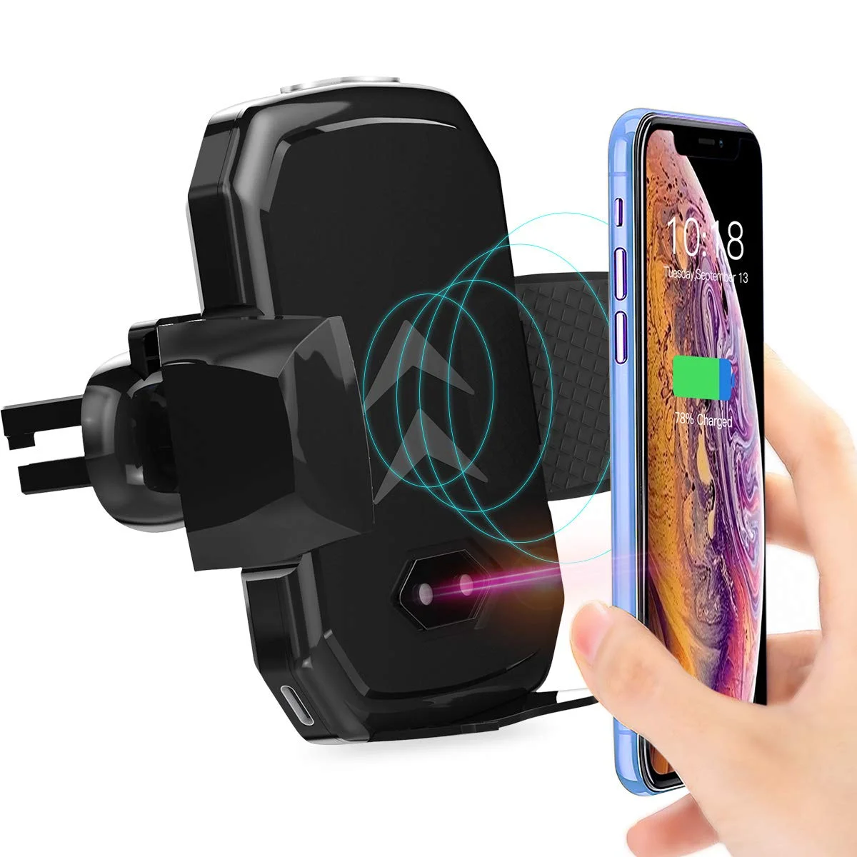 AUTO-CLAMPING FAST WIRELESS CAR AIR-VENT CHARGER FOR $7.67