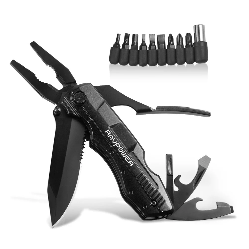 5-IN-1 MULTI-PURPOSE FOLDING KNIVES KEYCHAIN PLIER KIT FOR $12.59