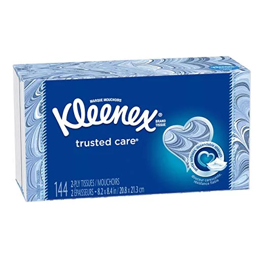 144 COUNT - KLEENEX TRUSTED CARE FACIAL TISSUES FOR $1.42