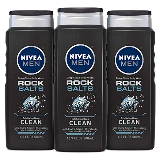 3 PACK OF NIVEA MEN DEEP ROCK SALTS BODY WASH FOR $6.36