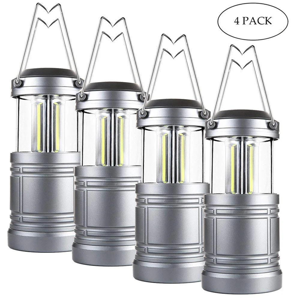 4 PACK OF COLLAPSIBLE LED CAMPING LANTERN WITH MAGNETIC BASE&nbsp;FOR $16.49