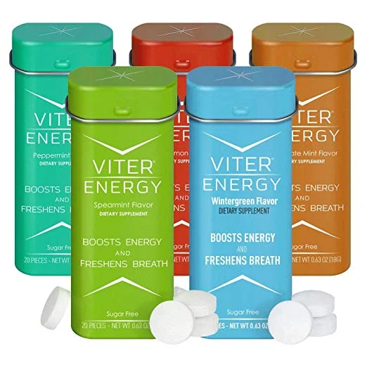 VITER ENERGY CAFFEINATED MINTS - 5 FLAVOR VARIETY PACK FOR $12.82