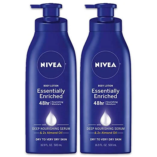2 - 16.9OZ BOTTLES OF NIVEA ESSENTIALLY ENRICHED 48 HOUR MOISTURE BODY LOTION FOR $5.57