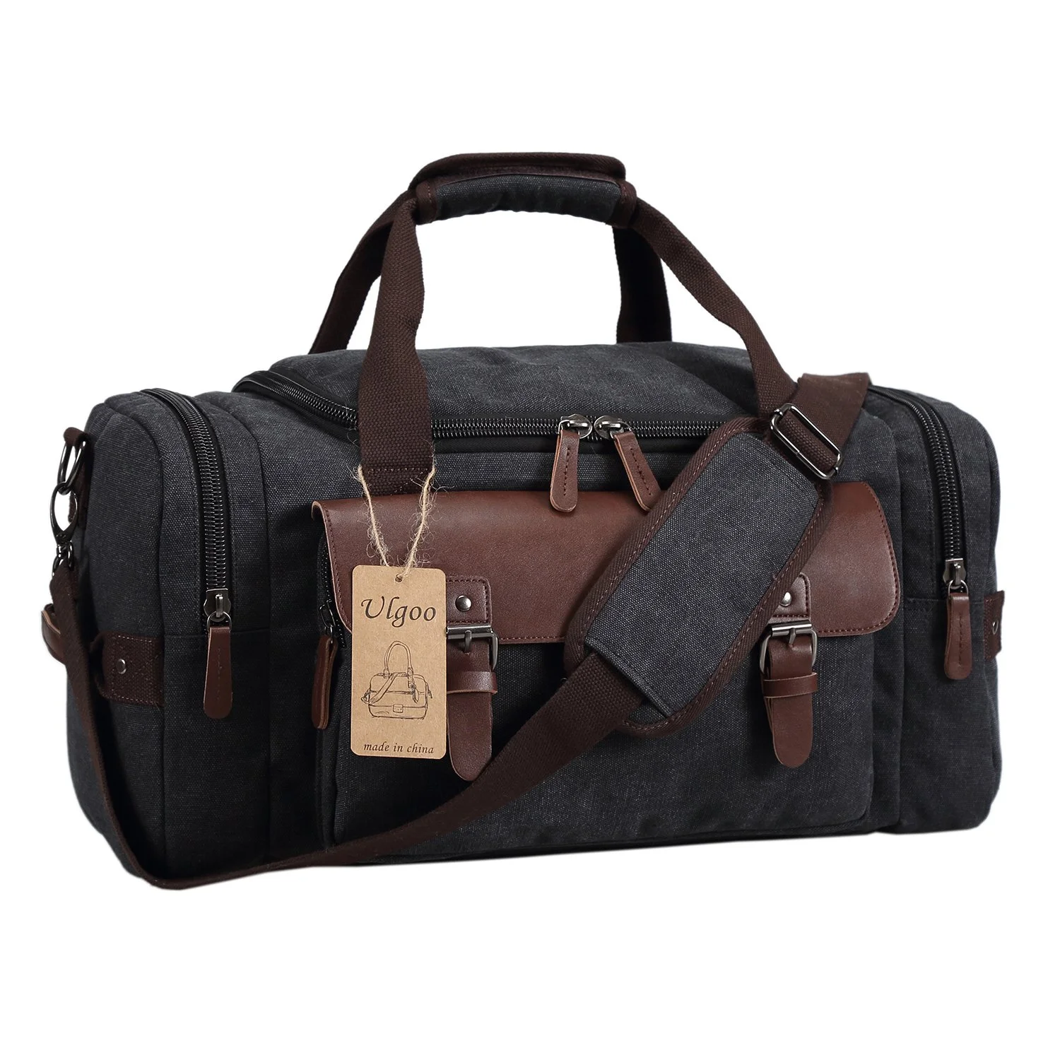 LEATHER WEEKENDER/OVERNIGHT TRAVEL DUFFEL BAG FOR $18.49