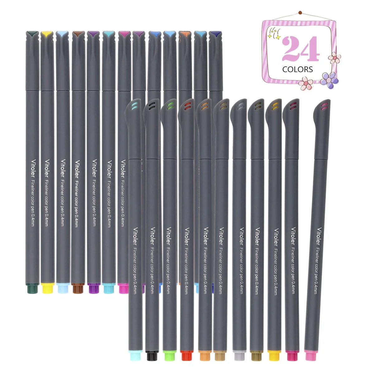 24 PACK OF FINE LINE POINT DRAWING MARKER PENS FOR $4.75