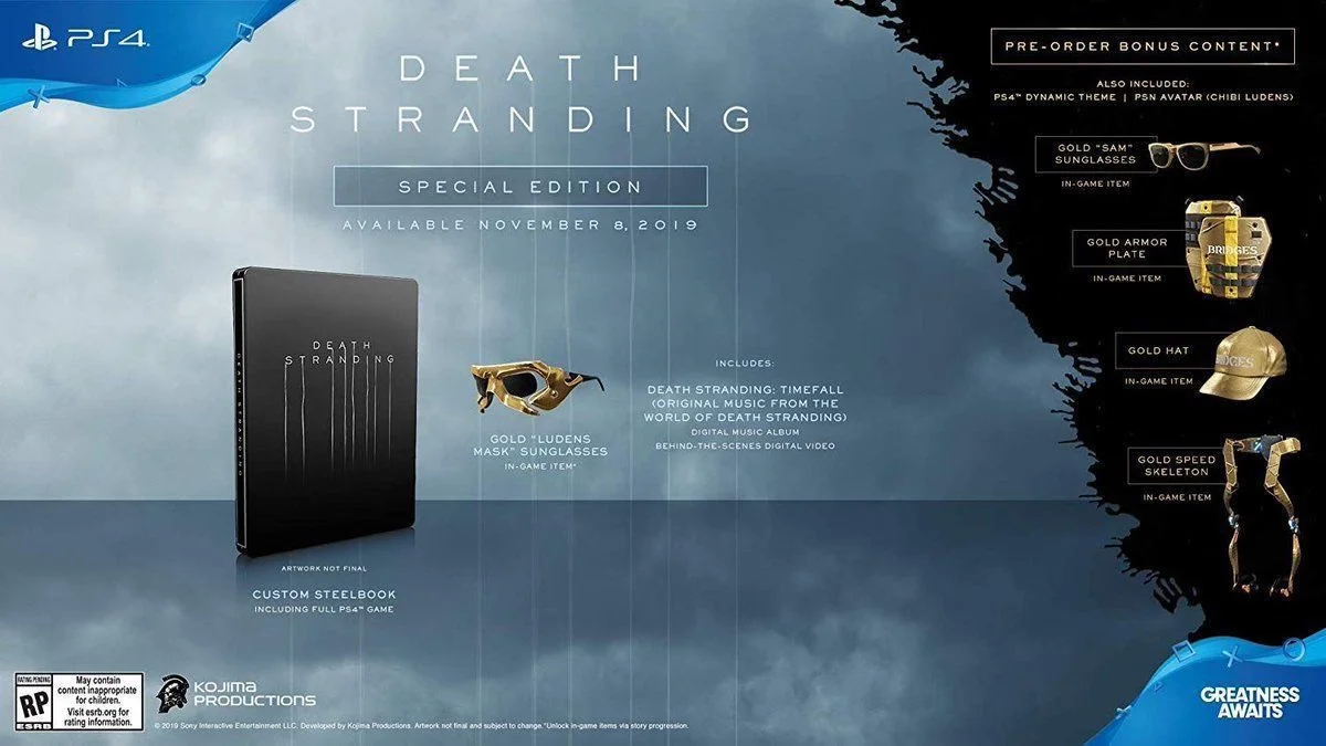 DEATH STRANDING - PLAYSTATION 4 SPECIAL EDITION FOR $69.99