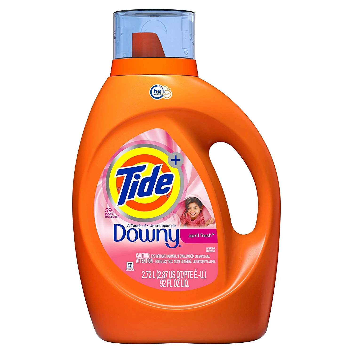 5 - 92OZ TIDE LAUNDRY DETERGENT LIQUID PLUS DOWNY APRIL FRESH SCENT, HE TURBO CLEAN FOR $33.95