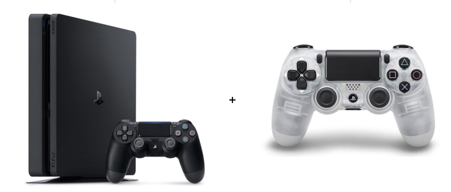 PLAYSTATION 4 SLIM 1TB BLACK WITH BONUS CRYSTAL DUALSHOCK CONTROLLER FOR $249.99
